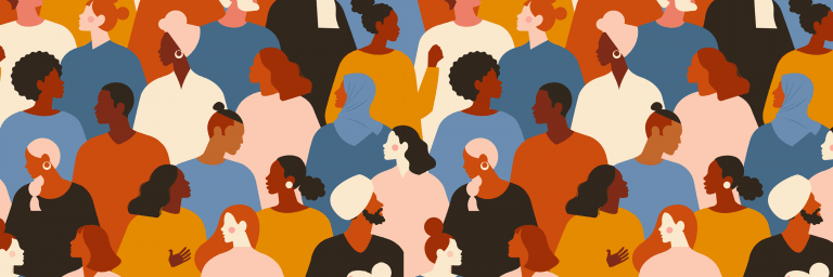 Illustration of diverse people of different background