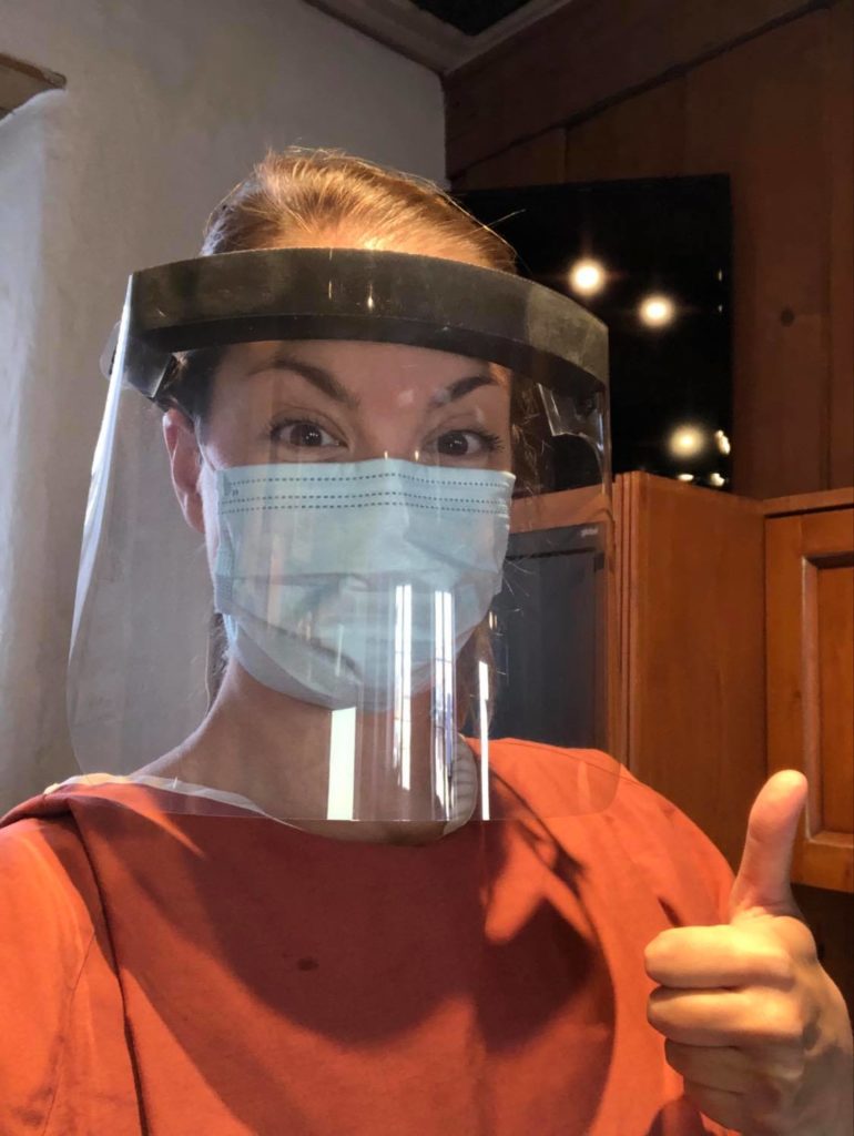 Dr. Catherine Bezeau wearing PPE