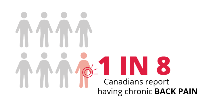 1 in 8 Canadians report having chronic back pain.