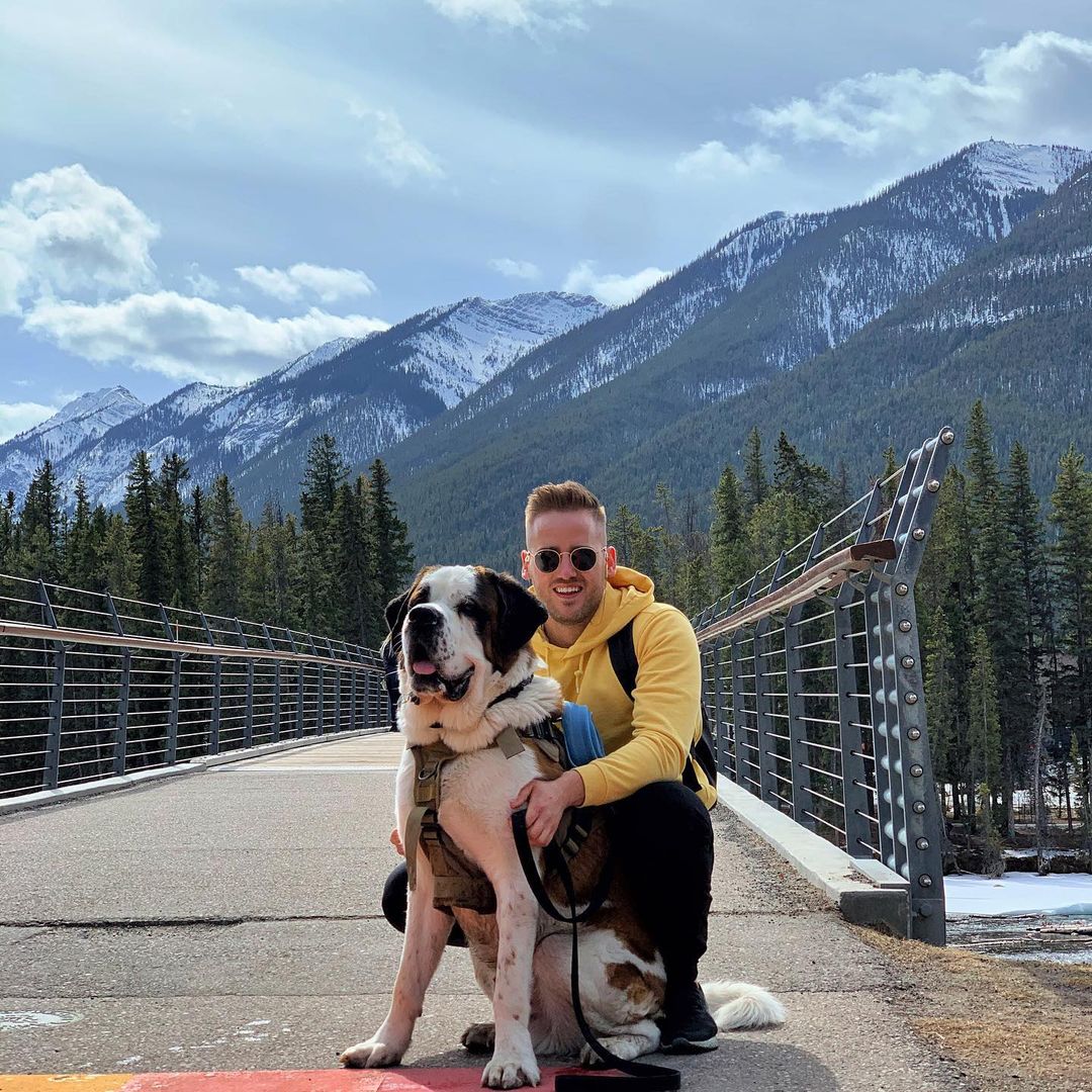 Dr. Brett Lypchuk and his dog