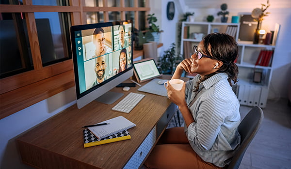 Woman working from home